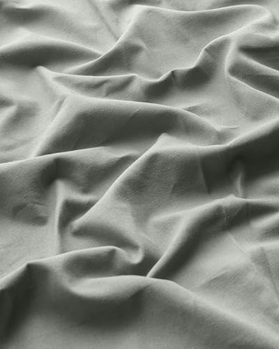 Image of THE LINEN COMPANY Cotton Curtains 7 Feet Long for Door, Solid Duck Canvas Curtains, 7ft Set of 2, Light Grey