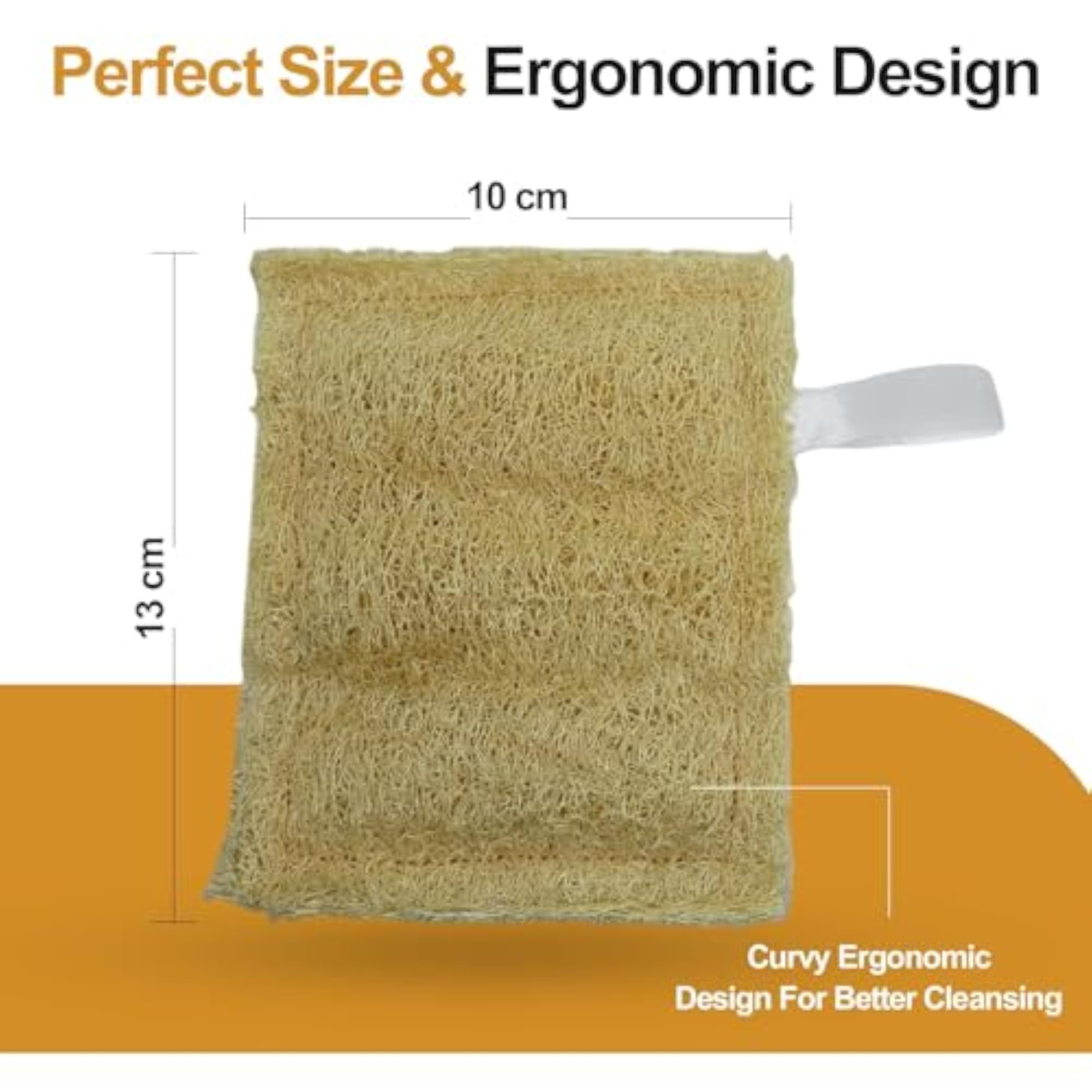 Natural Sun Dried Loofah Bath Sponge, Exfoliating Body Scrubber