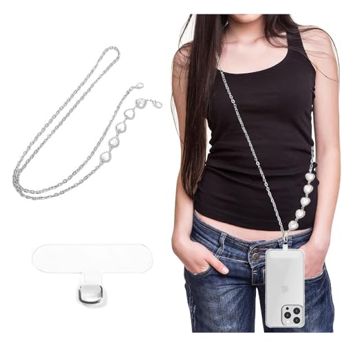 TOEECY Cadena Cordón para Teléfono Móvil Celular con Parche Universal Cordon Colgante Cadenas Correas Llevar Móvil para Colgado Cuello o en Hombro Bolso Cruzado