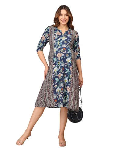 Image of The Mom Store Maternity and Nursing Sleeveless Dress for Women | Casual Dress | Pre and Post Pregnancy Wear | Printed Stylish Dress for New Mom | Trendy Dresses for Women's