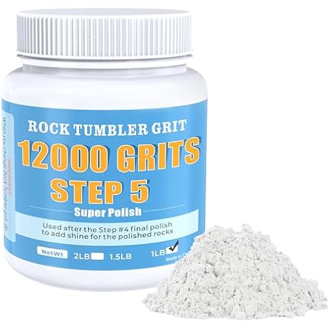 KomeStone Rock Polisher 12000 Grit Aluminum Oxide Polishing Grits – Step 5 Final Stage for Rock Polishing, Fine Abrasive Polishing Podwer for All Kinds of Stones, Gems, and Glass Polishing Cover