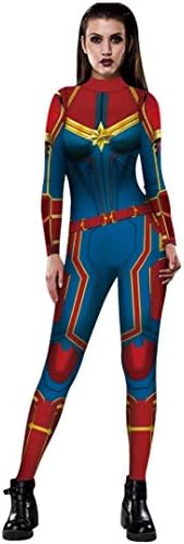 Tsyllyp Adult Halloween Costume Women Bodysuit Sexy 3D Jumpsuit