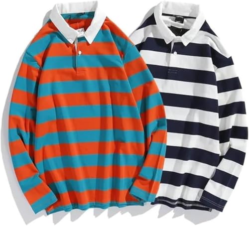 Men Vintage Polo Shirts Knit Casual Golf Rugby Shirt Lightweight Cotton Long Sleeve Collared Pullover Sweater Tops2