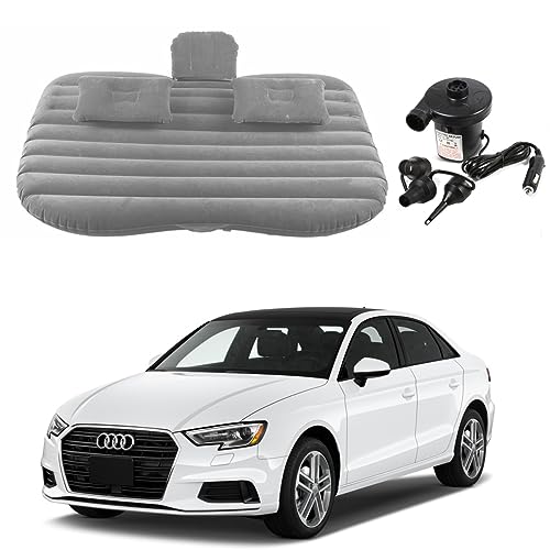 Image of Oshotto Multifunctional Car Travel Bed Mattress with Two Air Pillows, Car Air Pump Compatible with Audi A3 (Grey)