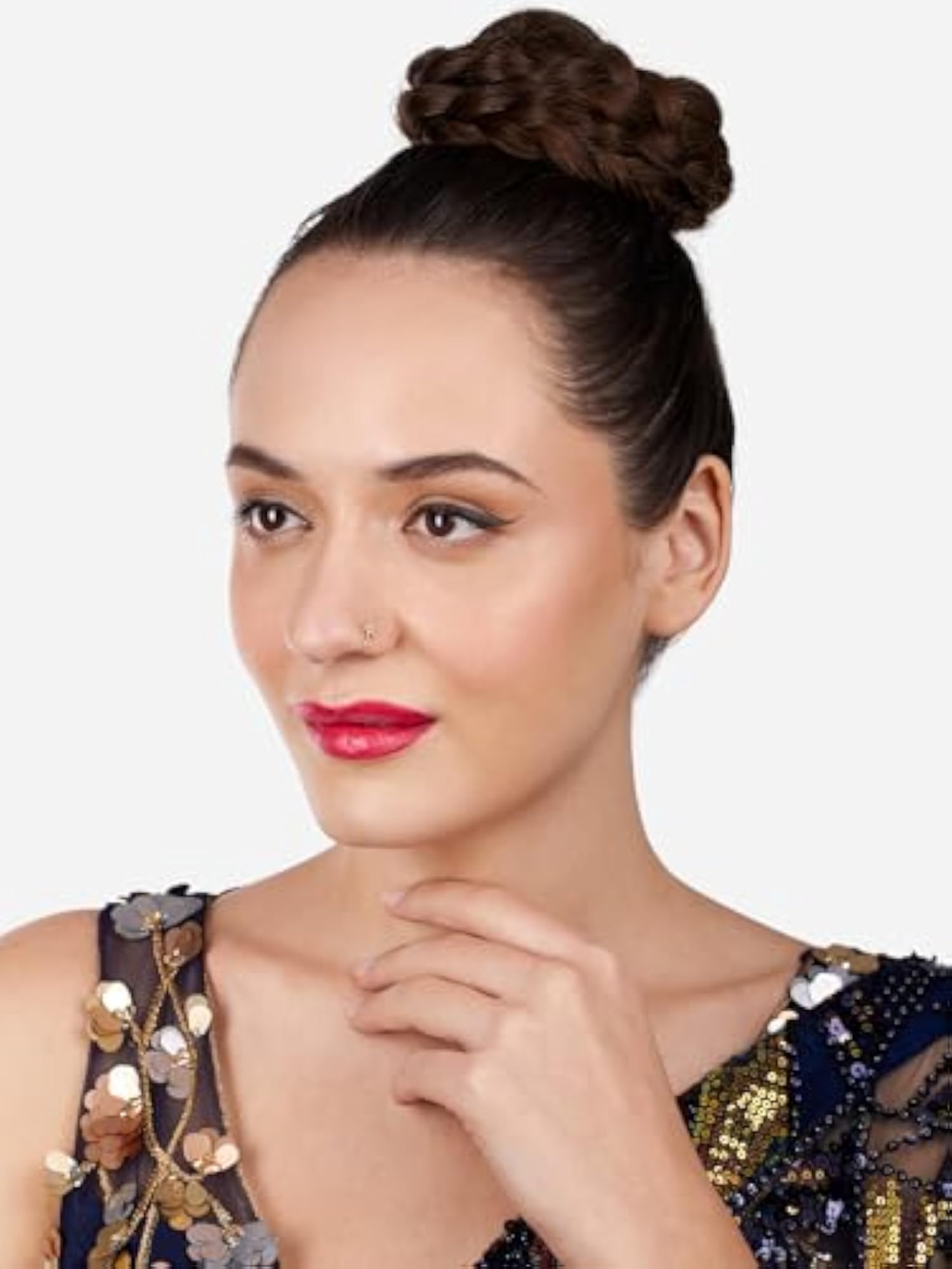3 CZ Brass Clip On Nose Pins For Women