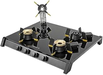 Faber Liftable Burners Freestanding Cooktop | Genius 704 Bk | 70Cm Width | Brass Burners | Manual Ignition | Abs Knobs | Pan Support | 2 Yrs Comprehensive,5 Yrs Valve & Burners,7 Yrs On Glass, Black