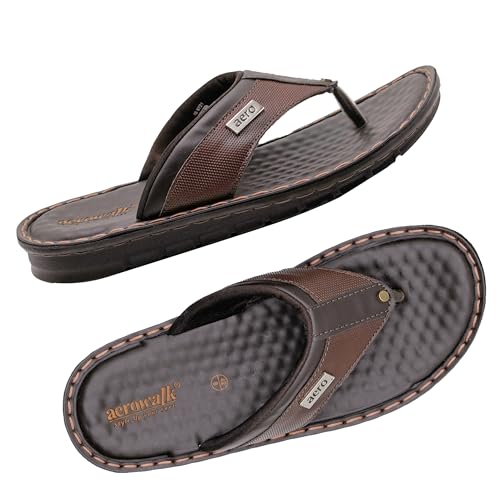 Image of AEROWALK Stylish T-Shape Fashion Slipper for Men | Comfortable | Lightweight | Anti Skid | Casual Office Footwear(SF16)