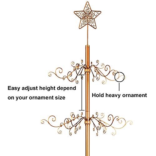 image for HOHIYA Ornament Display Tree Stand Metal Christmas Wire Hook Hanger Do