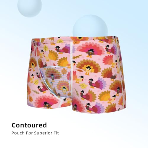 Boys' Cotton Boxer Brief Soft Underwear-Happy Thanksgiving Turkey4