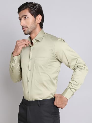 Image of Indian Needle Pista Men's Cotton Solid Formal Shirt. (Pista, XL)