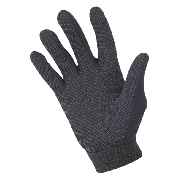 Heritage Performance Gloves, Cotton Grip Glove, Size 7/8, Black