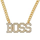 ghfucs Huge Boss Necklace Hip Hop Boss Pendant Gold Cain For Men