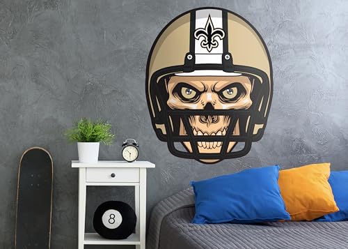 Fan Creations New Orleans Saints NFL Skull Helmet Officially Licensed Wall Decals- 27in x 34in