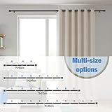 2Pcs Black Curtain Pole 79-240cm, 25 mm Extendable Curtain Poles for Eyelet Curtains, Adjustable Multi-Piece Assembly Metal Curtain Rod- Includes Brackets & Fittings Set - Image 6