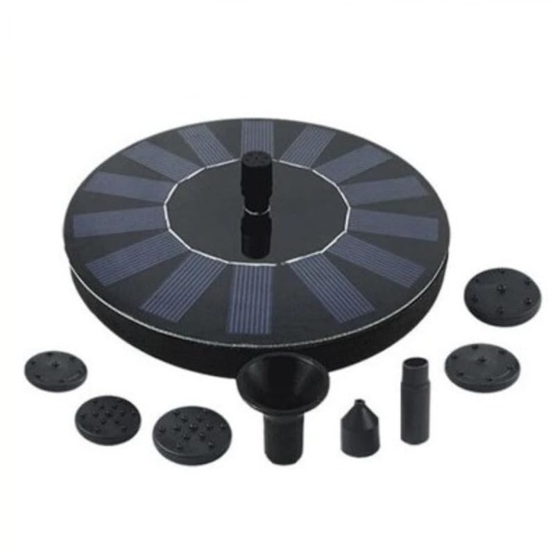 Homehop Solar Powered Fountain with 8 Nozzles Floating Decorative Water Pump for Outdoor, Garden Decor, Bird Bath, Pool, Pond 1.5W Power (ABS)