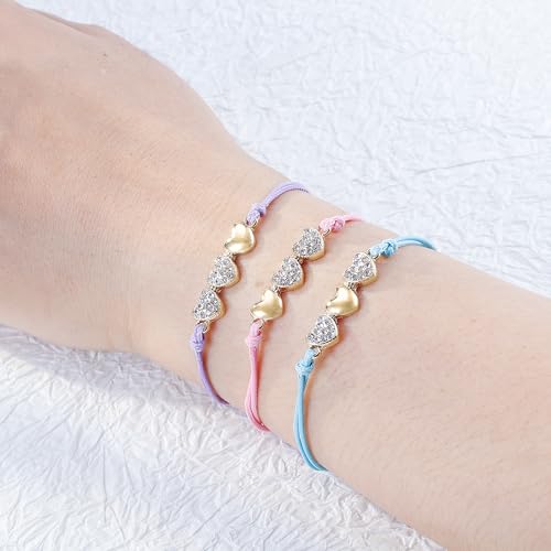 Image of Sunflower Jewellery Friendship Necklace for 3 4 Stainless Steel Heart-Shaped Necklace /Bracelet Three Hearts Composed of Friendship Necklace /Bracelet, Gifts for Friends