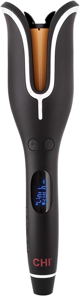 CHI Spin N Curl 1″ Ceramic Rotating Curling Iron, Adjustable Preset Heat Settings for All Hair Types, Salon-Quality Curls & Waves, Auto Shut-Off, Tangle Protection, Onyx Black