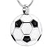 TIANZXS Ciondolo urna con Ciondolo per cremazione di palloni da Calcio in Acciaio Inossidabile con Ceneri umane, Gioielli commemorativi per Il Calcio Enmael in Bianco e Nero