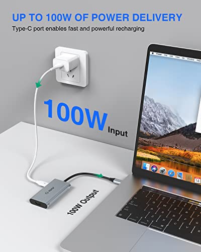 Docking Station, USB C Hub, TOTU 4 in 1 USB C to Dual HDMI Adapter with 4K HDMI Ports, 100W Power Delivery Port, USB 3.0 5Gbps Data Port for MacBook Air, MacBook Pro, DELL, Chromebook and More