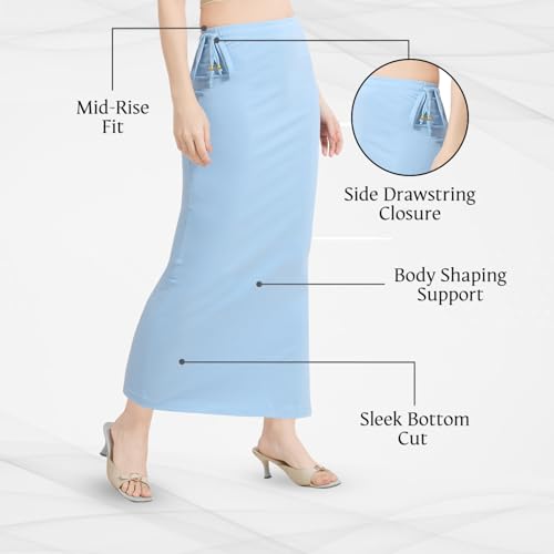 Image of TRASA Womens Saree Shapewear Petticoat, Cotton Lycra Petticoat, Skirts for Women, Shape Wear Dress for Saree