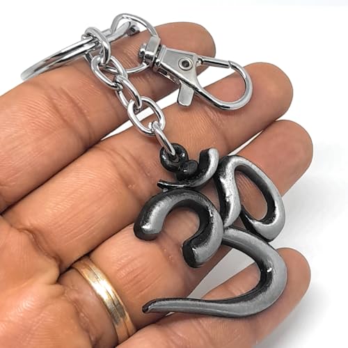 Image of Aura Spiritual Aum Om Metal Keyring Keychain For Gifting Men Women Girls Boys Husband Friend Bike Car House Office Home Keys
