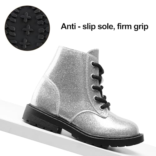 Girls Lace Up Combat Boots Waterproof Side Zipper Ankle Booties for Toddler/Little Kid/Big Kid3