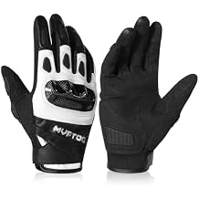Goatskin Leather Motorcycle Gloves for Men & Women - Touchscreen with Carbon Knuckle & Palm Sliders Dirt Bike, Motocross & Riding Gloves