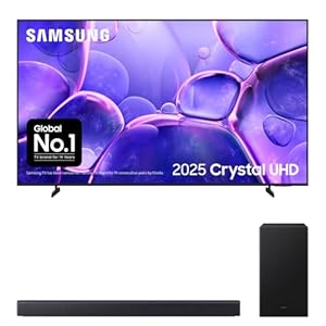 Bundle of Samsung Crystal UHD 85" U8000F 4K Smart TV + Samsung B46CF 2.1ch B-series Soundbar with Subwoofer (2025)