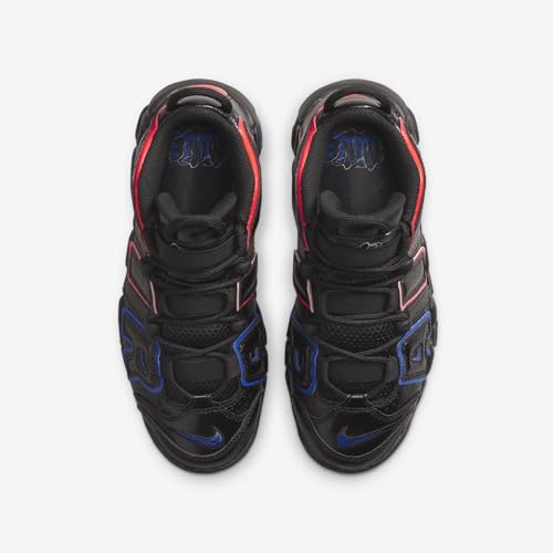 Nike Air More Uptempo Big Kids' Shoes (FD1012-001, Black/Racer Blue/Hyper Pink/Bright Crimson) Size 6.54