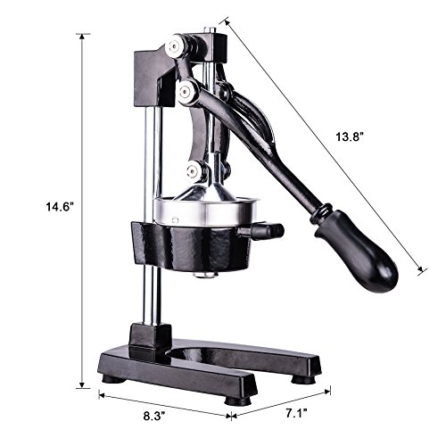 Image of CO-Z Professional Manual Citrus Juicer Pomegranate Orange Lemon Juicer with Steel Lever for Home, Restaurant, Bar (Black Steel)