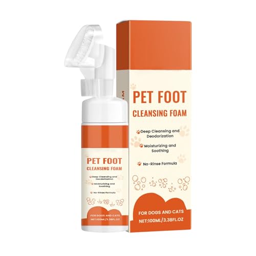 Limpiapata para Perros - Limpiapata para Gatos | 100 ML Espuma Exfoliante con Cepillo Suave para Cuidado de Piel Baño de Cachorros Razas Medianas Grandes Viaje Spa | Para Razas Medianas Grandes Baño S