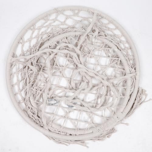 Silla colgante de macramé con borlas, silla columpio de cuerda de algodón bohemio, capacidad máxima de 330 libras, perfecta para interiores y exteriores, hogar, jardín, patio y relajación. - imagen 5