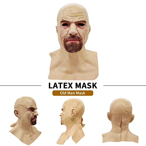 Skrämmande Gammal Man Ansiktsskydd för Cosplay - Gimocool