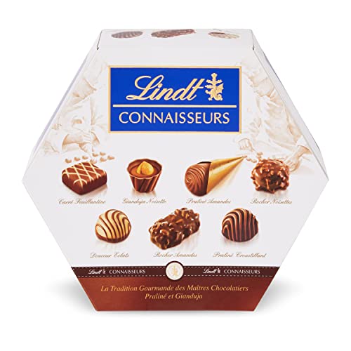 Lindt - Boîte de Chocolats CONNAISSEURS - Assortiment de Pralinés et Gianduja - 217 g