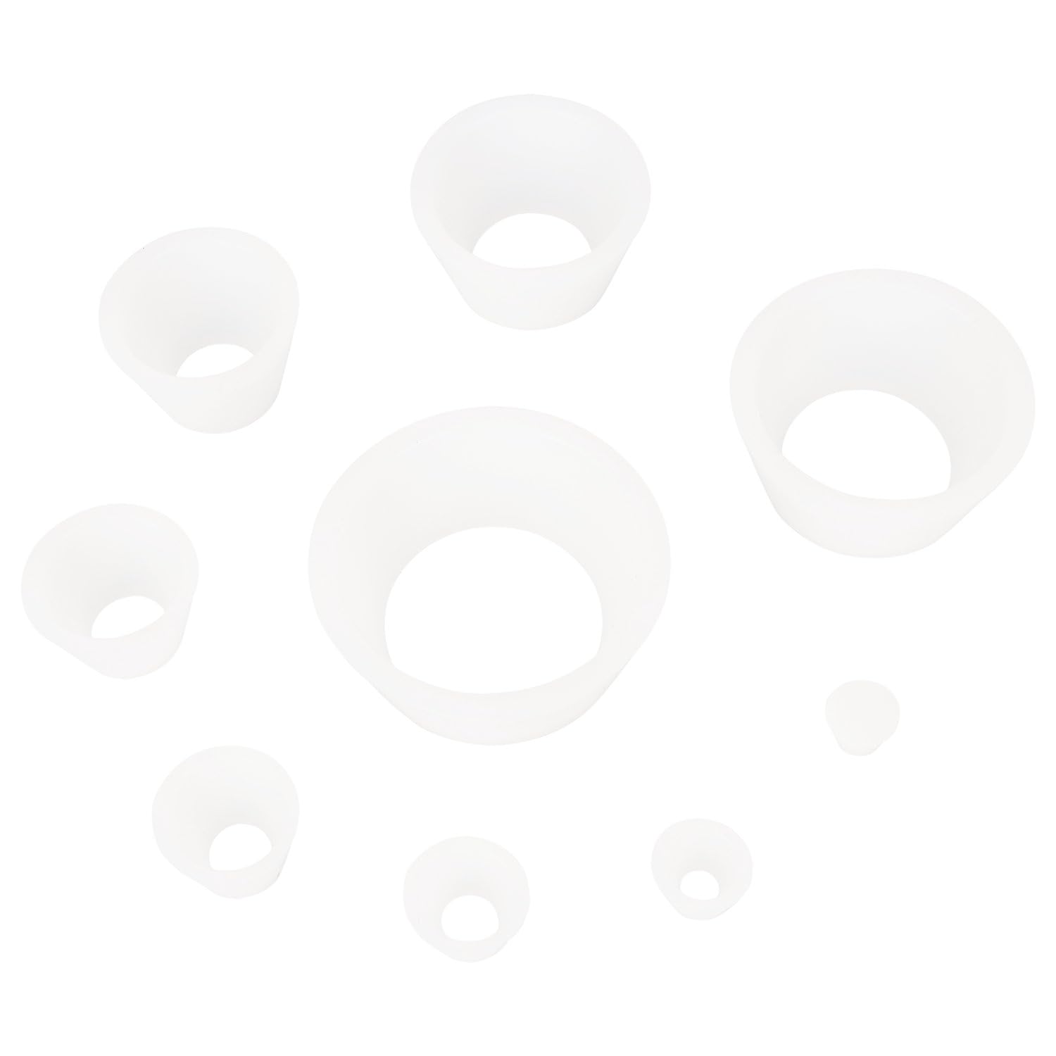 Labasics Coni Adattatori per Filtri, Collare Affusolato Resistente Tappo in Silicone Coni per Fiaschette a Imbuto Buchner Set di Adattatori, Resistenza all'Usura Superficie Liscia, Confezione da 9