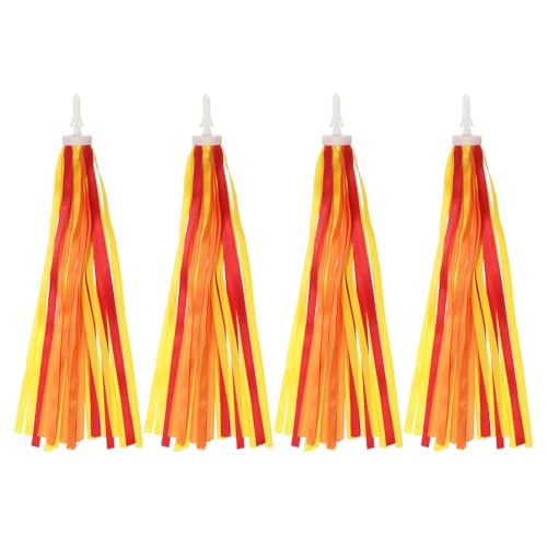 PATIKIL Bike Streamers, 4 Pcs Colorful Scooter Handlebar Tassels Grips Ribbon Accessories Decorations for Girls Bicycle Tricycle Handle, Orange Red