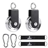 SERTT [2 Pack] Cable Pulley Wheel for Home Gym Pulley System, Upgraded 90mm Aluminium Alloy Gym Pulley for Maximum 660LBS Load