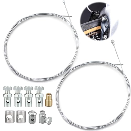 2 x Reparatur-Set, 2 Meter, Universal-Gaskabel, Bremskupplung, mit 9 Anschlüssen, Ø 1,5 mm und Ø 2,0 mm, für Motorrad, Fahrrad, Scooter, Moped, Rasenmäher, Motorsense, langlebig und einfach zu