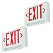 LFI Lights - UL Certified - 2 Pack - Hardwired White Housing - Red LED Light Bar Compact Combo Exit Sign Emergency Light - COMBOLPRx2