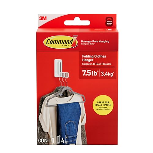 Command Folding Clothes Hanger, 1 Hook, 3 Strips - image 1