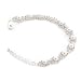 Silver Crystal Rhinestone Teardrop Formation with White Pearl Iink Bracelet