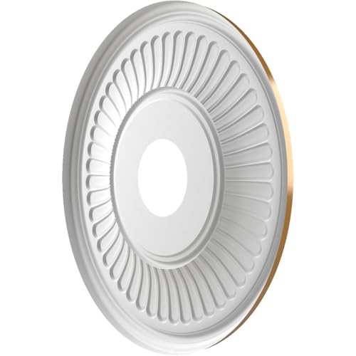Image of Ekena Millwork CMP16BEDVG Berkshire Thermoformed PVC Ceiling Medallion (Fits Canopies up to 7 inch), 16 inchOD x 3 1 /2 inchID x 1 inchP, Universal Aged Metallic Vintage Gold