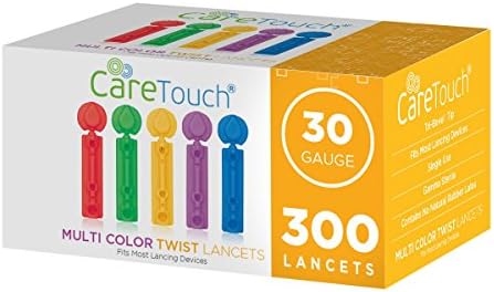 Lancets for Diabetes Testing - 30 Gauge Diabetic Lancets for Blood Testing and Glucose Testing - Fits Most Lancing Devices - Sterile, Single Use 30g Blood Sugar Lancets - Multicolored - 300 count