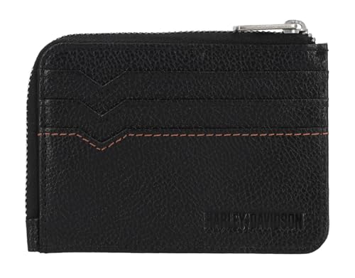 Harley-Davidson Men's Classic Genuine Pebble Leather B&S Zip Card Case - Black3