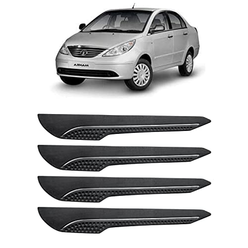 Image of AOSIS-Car Bumper Protector /Bumper Guard for Tata Manza with Single Chrome Stripe (4-Pcs)