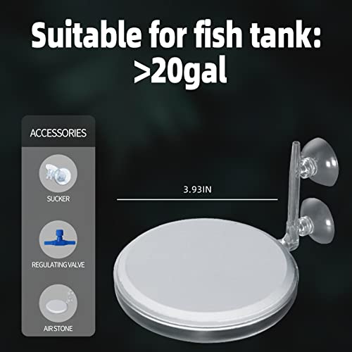Upettools Aquarium Air Stone Fish Tank Nano Bubble Stone Kit with Control Valve Quiet Super-High Dissolved Oxygen Diffuser Makes Super Tiny Bubbles for Fish Tank and Hydroponic (T100) - Thumbnail 5
