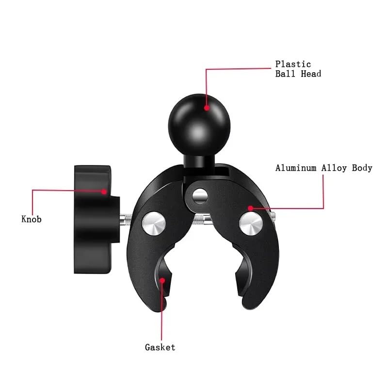 Compatibile con GOPRO Doppio Morsetto Crab Clamp per Bici | Staffa Manubrio, per Insta360, Action Camera(L)