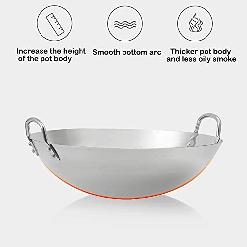 Wok grande de acero inoxidable 38 cm miniatura 5