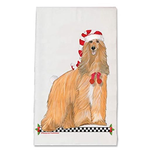 Afghan Hound Dog Christmas Kitchen Towel Holiday Pet Gifts