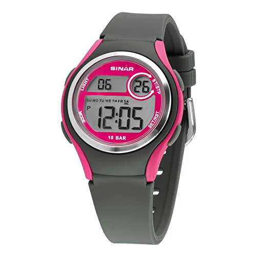 Montre de sport numérique SINAR XE-64-8 anti-choc et étanche pour adolescente